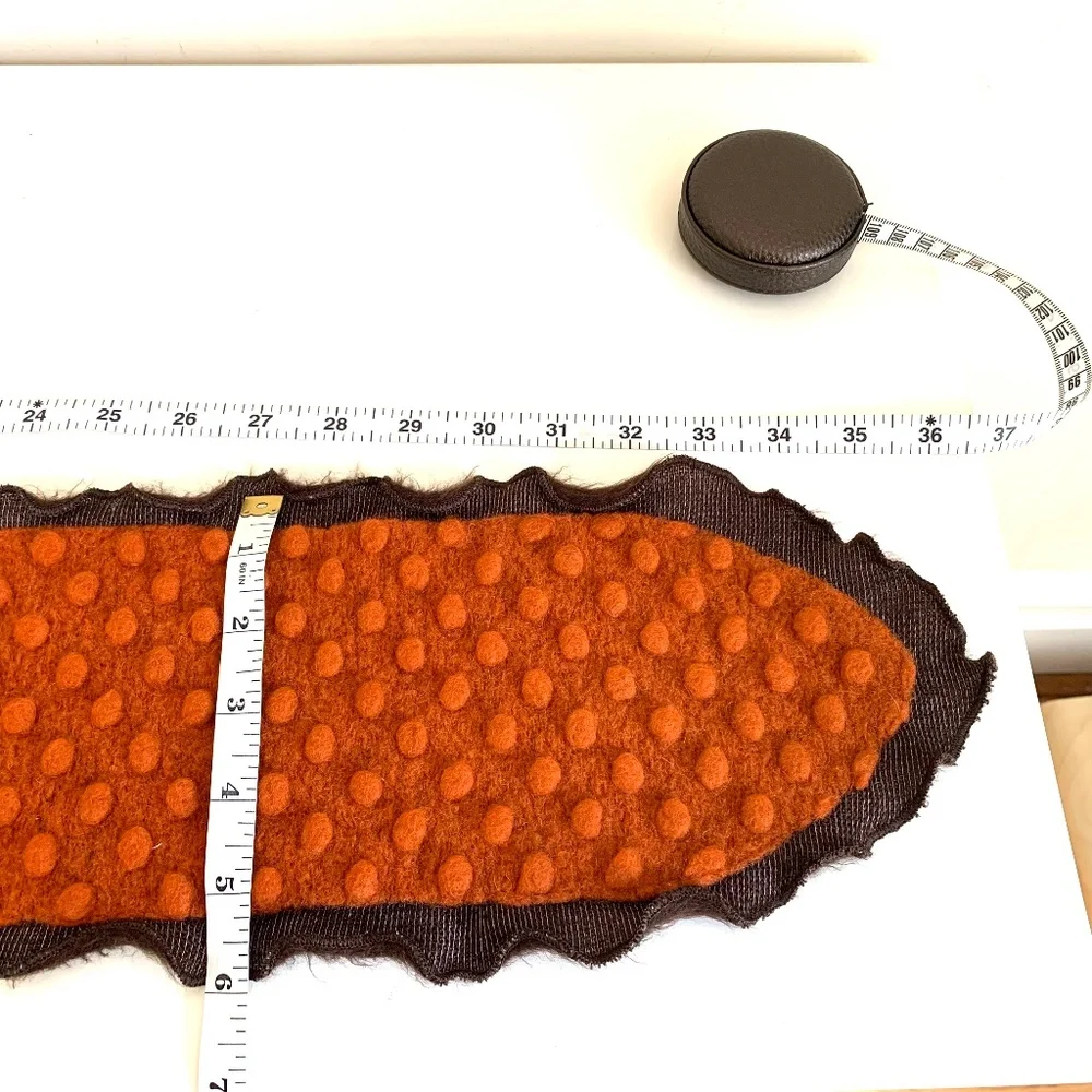 Scarf Wrap Burnt Orange Wool Outer Faux Fur Lining